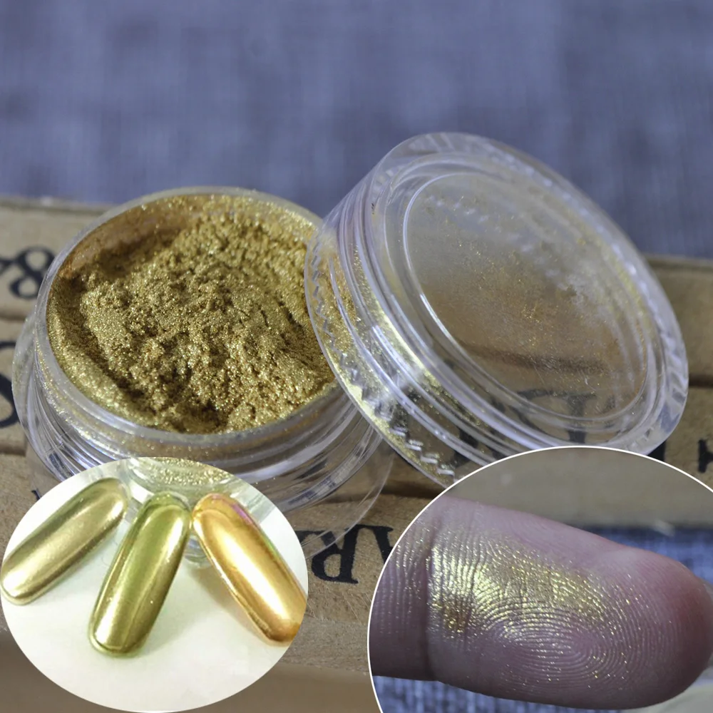 Mirror Glitter Powder for Nails Art Tips Shiny Silver Golden Colour Nail Decorative Toe Flare | Красота и здоровье