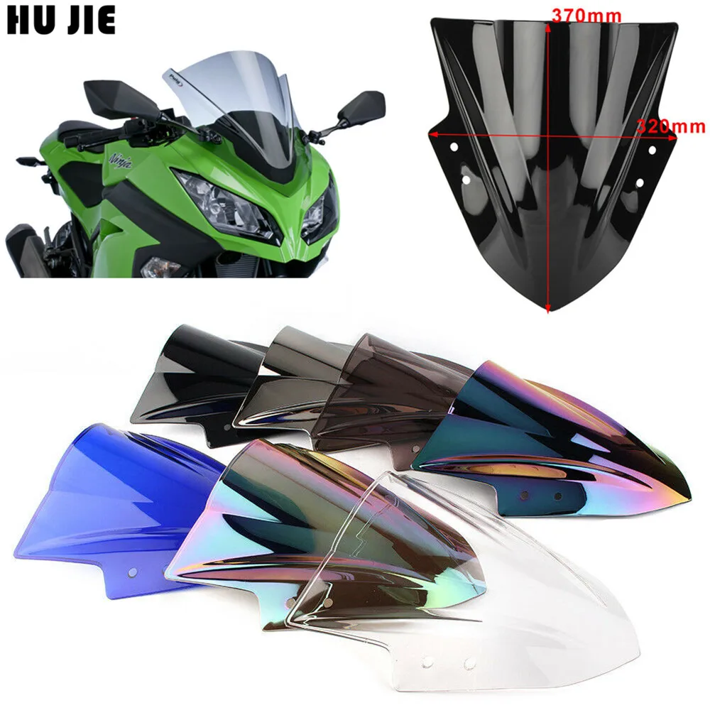 Хром для Kawasaki EX300 Ninja 300 2013-2017 лобовое стекло мотоцикла щит ветрового стекла Dual bubble
