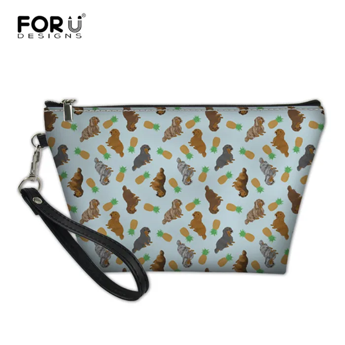 RH0313Z8 FORUDESIGNS Для женщин макияж мешок крошечный Жесткошерстный Такс кожи Косметические сумка-Органайзер для путешествий Профессиональный туалетные принадлежности, мытье чехол - Цвет: RH0313Z8