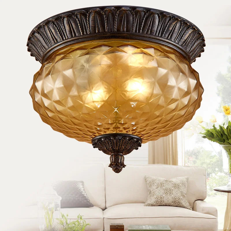 Винтажный светодиодный потолочный светильник s Европейский хрустальный лампа