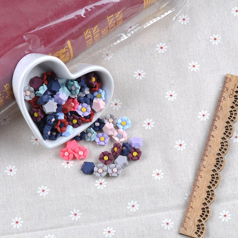 50 шт форма цветка Flatback полимер для поделок Сделай Сам головной убор украшение