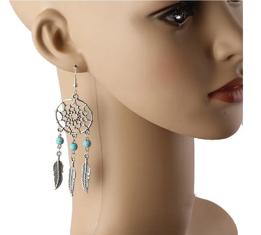 Женские серьги с перьями винтажные геометрические в минималистичном стиле