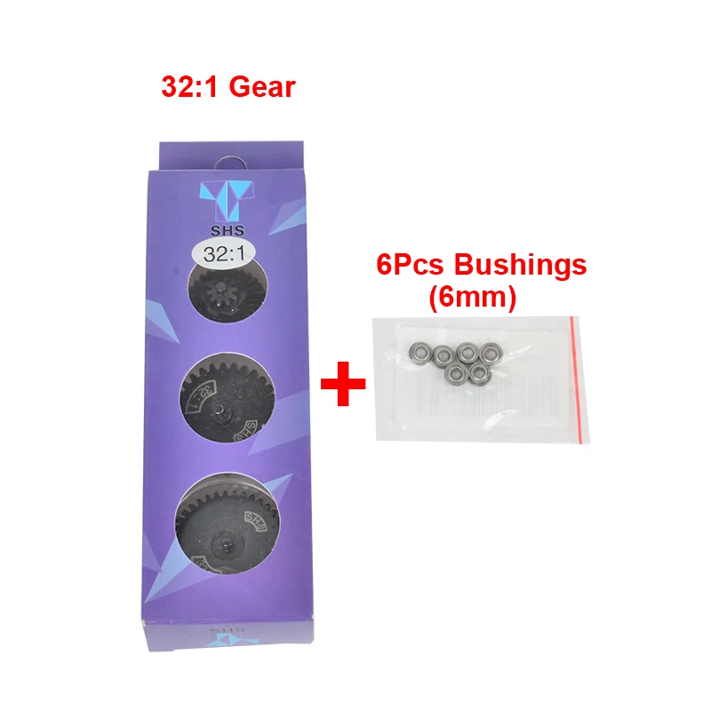 32to1Gear TACTIFANS SHS 13:1 16:1 100:200 ультра-высокой Скорость Шестерни набор для Ver. 2/3 AEG Коробка скорости страйкбола принадлежности для охоты+ 6 мм втулки - Цвет: 32to1Gear