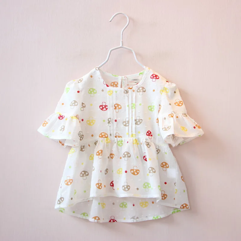 Лето Принцесса Девушка Майка 2017 Моды Гриб Шаблон Новорожденных Девочек Футболки