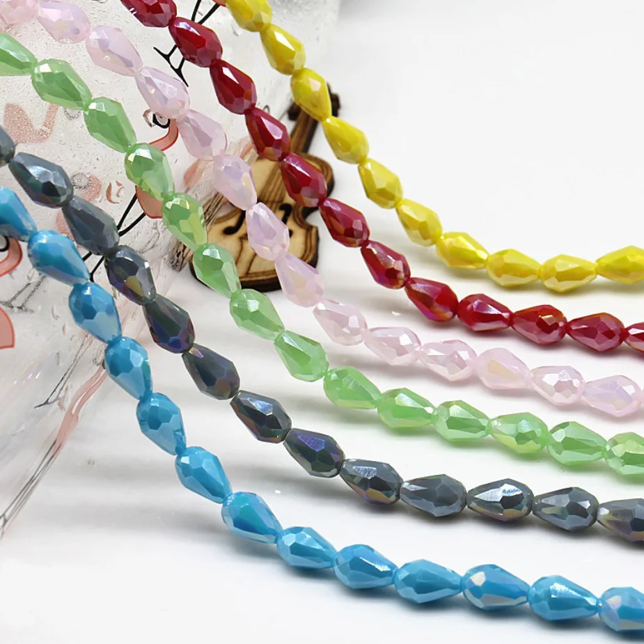 Free shipping multi color 10*15mm 240PCS Czech crystal beads Tear Drop Crystal Pendant Beads bracelet necklace Jewelry Making | Украшения и