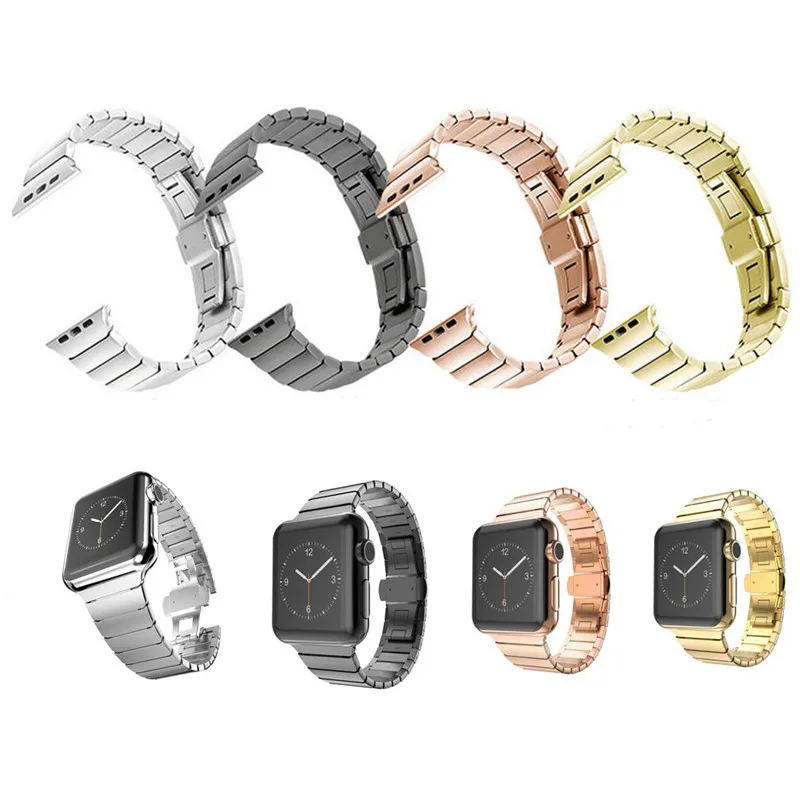 Модный браслет из нержавеющей стали для Apple Watch ремешок с бабочками 42 мм 38 iWatch