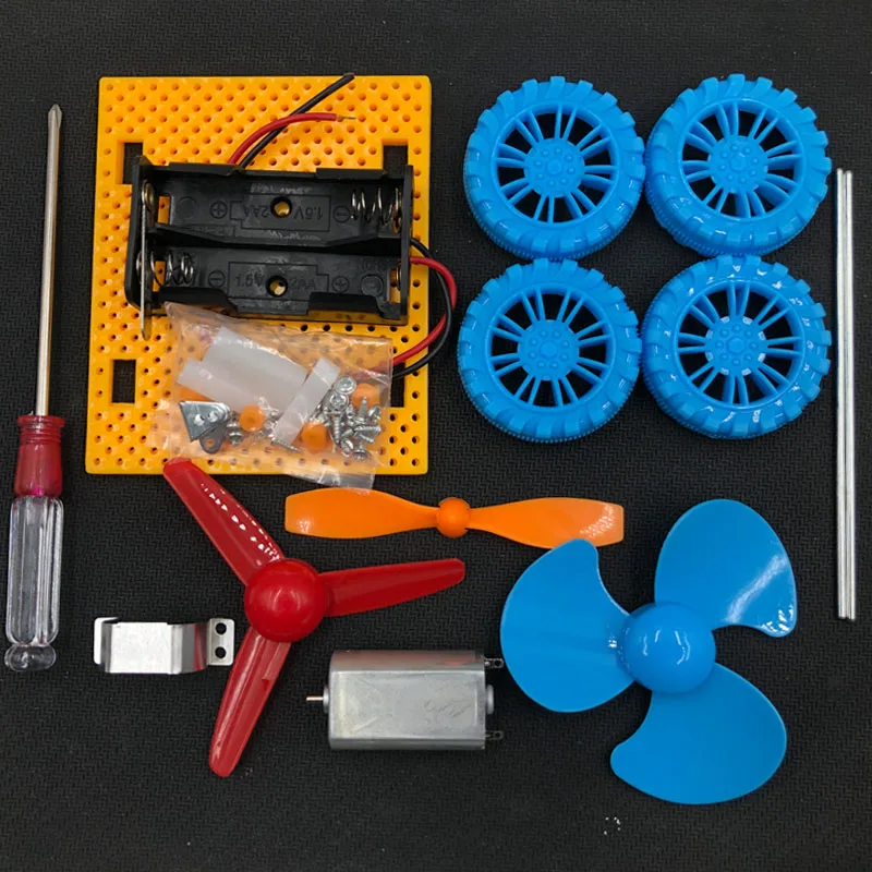 DIY модель автомобиля с ветровой энергией комплект 3 крыльями ручная работа