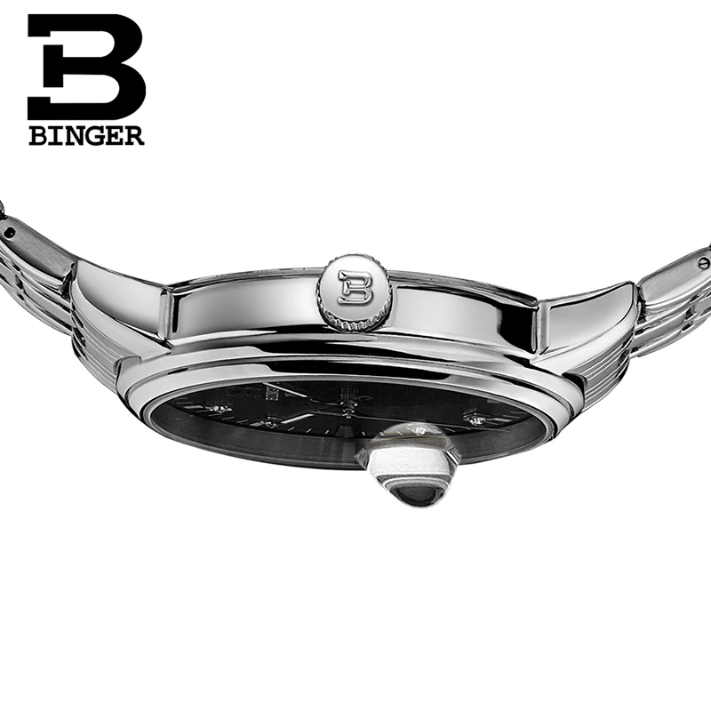 Швейцарские мужские часы наручные от роскошного бренда BINGER ультратонкие