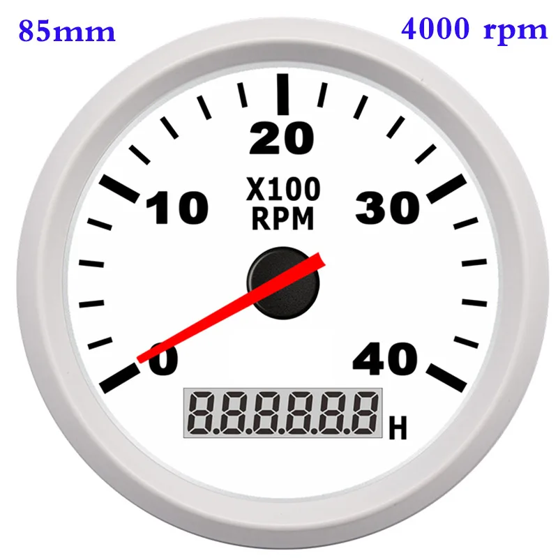 4000 rpm 8K лодка Тахометр морской тахометр Калибр ЖК-часы 12 В/24 В 8000 об/мин 85 мм Лодка Тахометр - Цвет: 4000 rpm