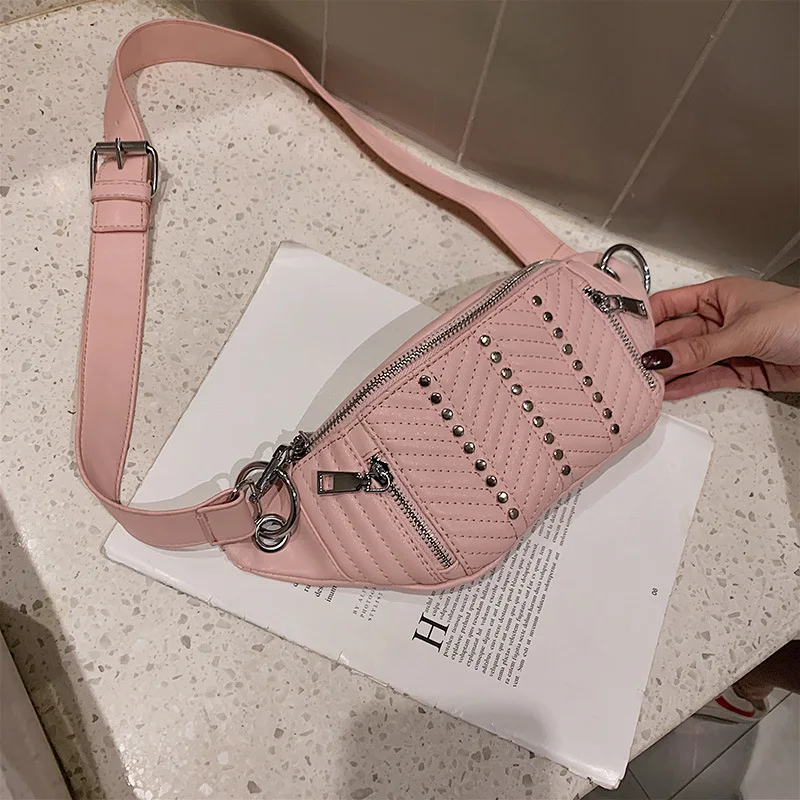 Поясная Сумка из искусственной кожи Женская мода 2019 поясные сумки с заклепками