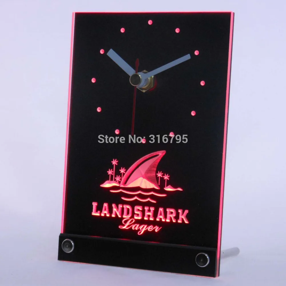 Большие Настольные часы tnc0118 Landshark 3D со светодиодной подсветкой - купить по
