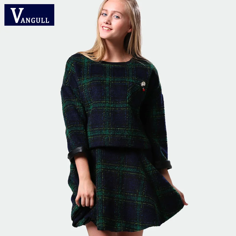 2016 Новая модная женская весенне Зимняя юбка и топ комплект из 2 предметов одежды