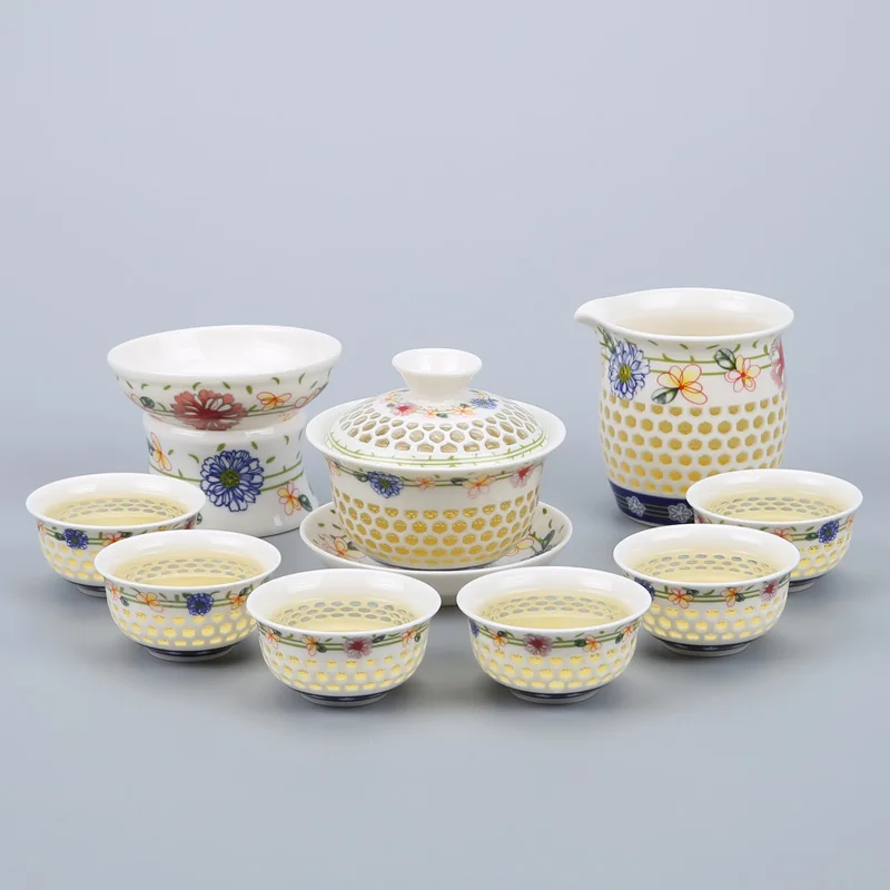 1 Wourmth посуда для кофе и чая наборы, сине-белый керамический чайник Gaiwan, чайная чашка для Пуэр китайский чайный набор кунг-фу - Цвет: 1