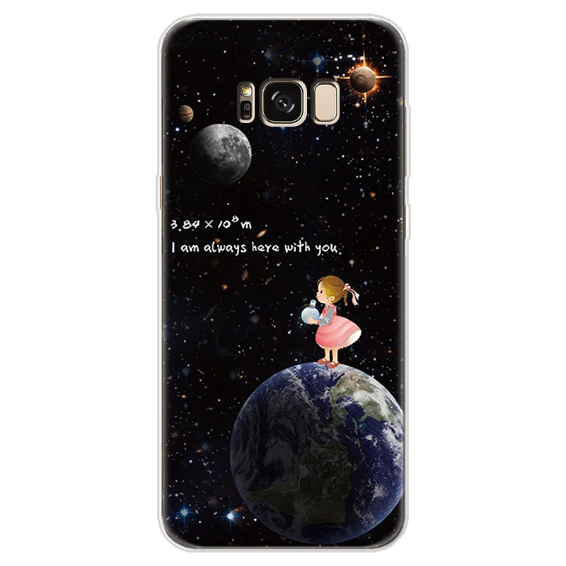 HEI-nvha Космос Луна Чехол для samsung Galaxy J7 Prime J2 J3 J5 S6 S7 край S8 S9 плюс A3 A5 A6 A8 Примечание 8 9 TPU черный чехол - Цвет: HEI-nvha
