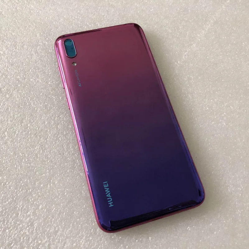 Aurora Purple enjoy9 Чехол для huawei Y9 /Enjoy 9 plus, задняя крышка для батареи, чехол с боковой кнопкой питания, стеклянная линза для камеры, задний корпус - Цвет: Aurora Purple enjoy9