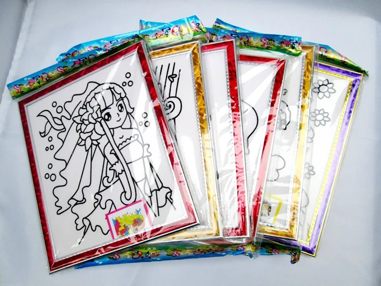 

2sets/lot 24*20cm DIY handmade toys pearl mud snow clay painting clay educational toys kids paint art toys for children girls