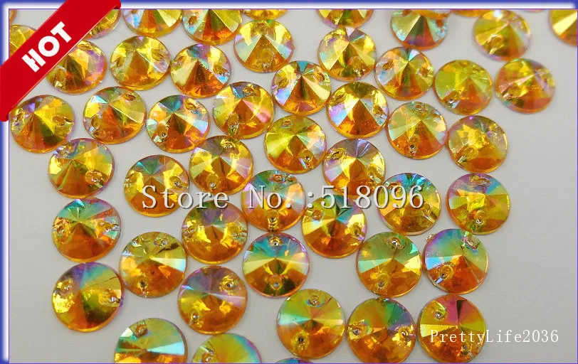 Акриловые Круглые Свободные Стразы 8 мм 500 шт Свадебные украшения желтые камни и