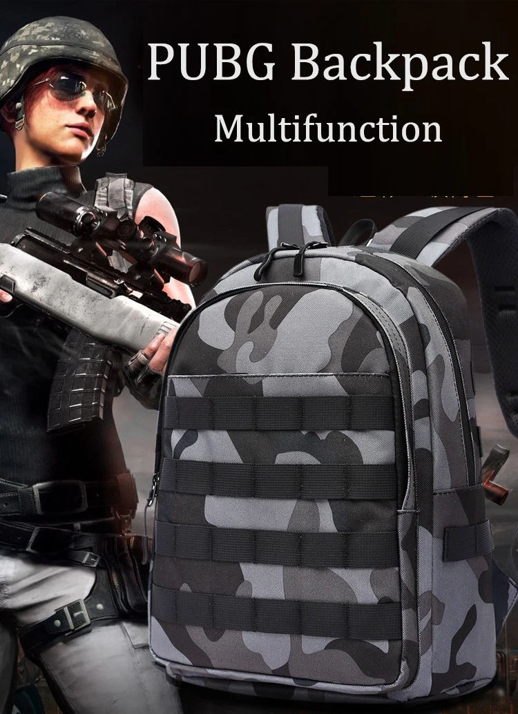 PUBG рюкзак мужская сумка Mochila Pubg Battlefield infants пакет камуфляж путешествия холст USB Jack Многофункциональный рюкзак