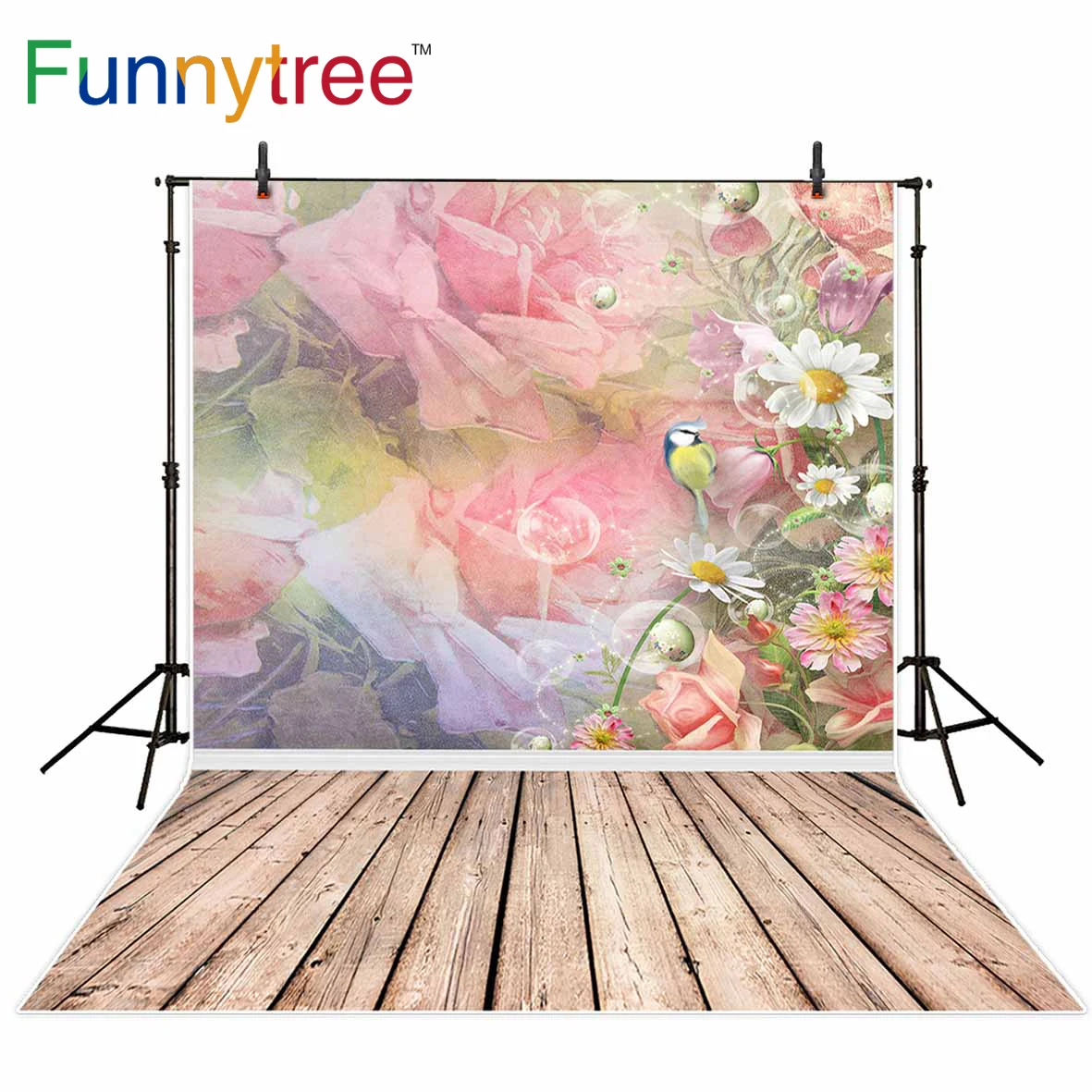 

Виниловый фон Funnytree для фотосъемки, птица, цветок, деревянный пол, весенний фон, фотография, реквизит для фотографирования, подарок фотограф...