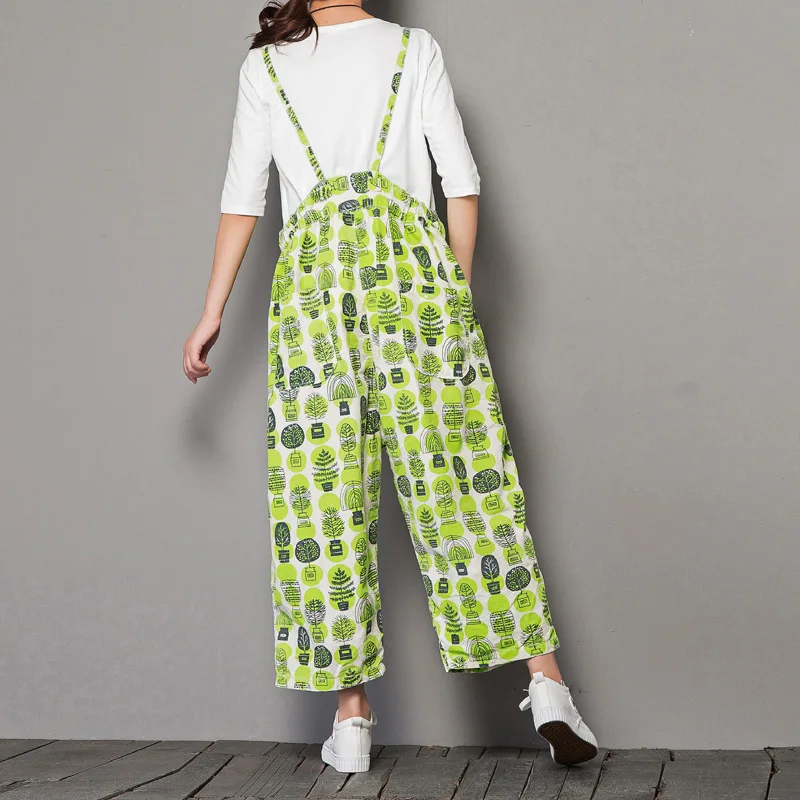 Женский комбинезон до щиколотки Свободный Повседневный с принтом|women casual pants|pants