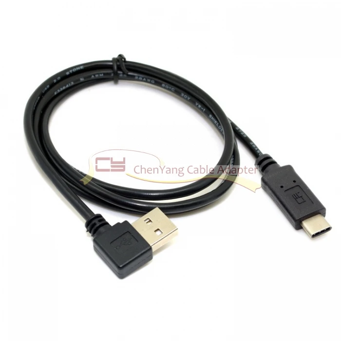 Двусторонний кабель для передачи данных с Type C на USB 2 0 90 градусов левый и правый