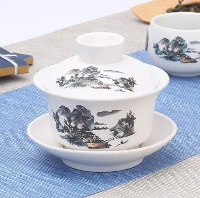 200ml Китайский чайный сервиз Gaiwan голубой и белый фарфор Чайный набор кунг-фу Супница керамическая чашка для чая здоровье чайная чашка и блюдце мастер чашки - Цвет: 200ml