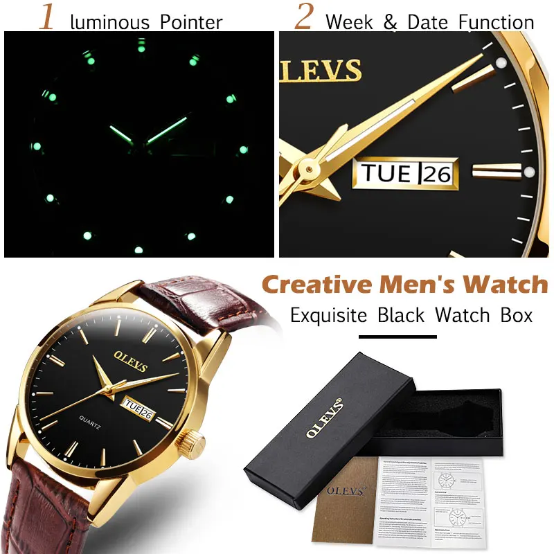 OLEVS мужские часы Топ бренд класса люкс кварцевые наручные часы reloj hombre модные повседневные деловые кожаные мужские часы Relogio Masculino