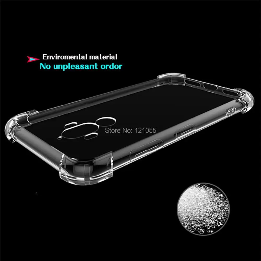 Силиконовый чехол для huawei mate 20 Pro P20 lite Nova 3 Honor 9, задняя крышка, TPU бампер, прозрачный угловой чехол, оптом, 100 шт./лот