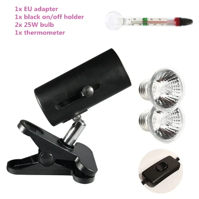 25w 2 lamps black 25 Вт UVA& uvb лампа УФ лампа для черепах заполняющий светильник с кальцием uvb-лампа uvb 3,0 лампы для рептилий один комплект - Цвет: 25w 2 lamps black