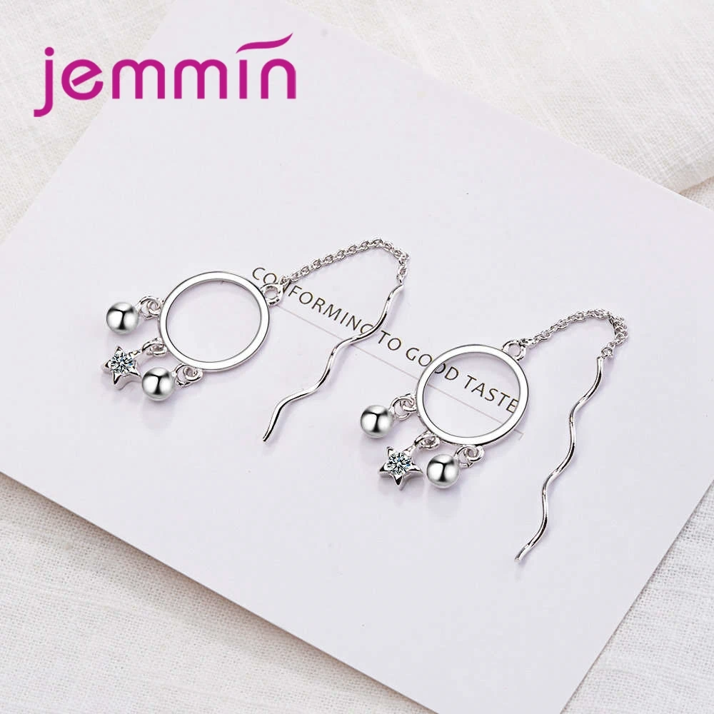 Длинная цепочка с большим круглым кулон в форме колокольчика серьги для женщин