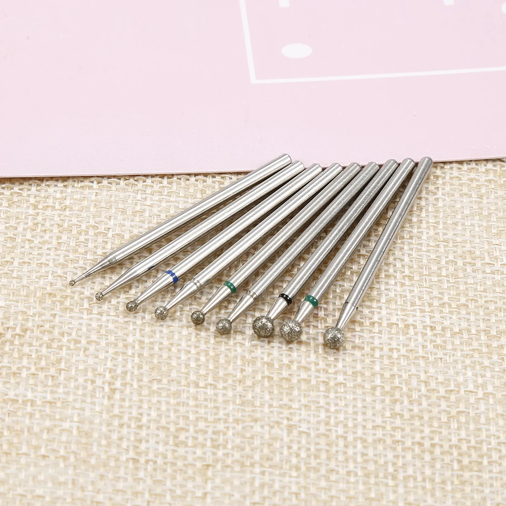 9 типов алмазных сверл для ногтей фрезы маникюра педикюра Шлифовальная головка