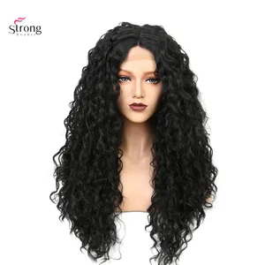 Женский синтетический парик StrongBeauty, черные длинные волнистые волосы, 26 дюймов