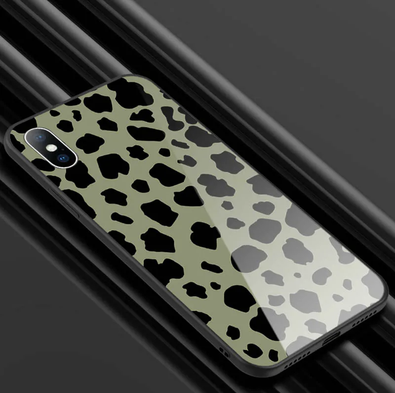T1 GTWIN Роскошный чехол из закаленного стекла для iPhone Xs Max Xr X 8 7 6 6s Plus с леопардовым принтом, защитная задняя крышка для телефона, чехол в виде ракушки - Цвет: T1