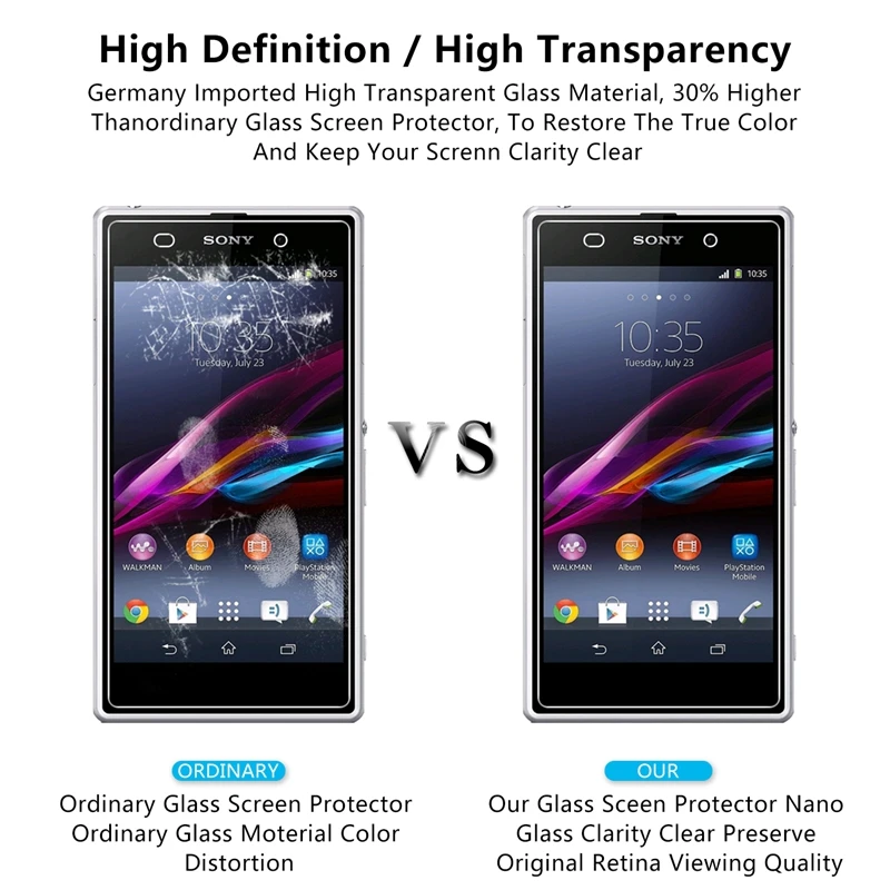 2.5D 0,26 мм 9H Премиум Закаленное стекло для sony Xperia Z1 Защитная пленка для sony Z1 L39h C6903 C6906