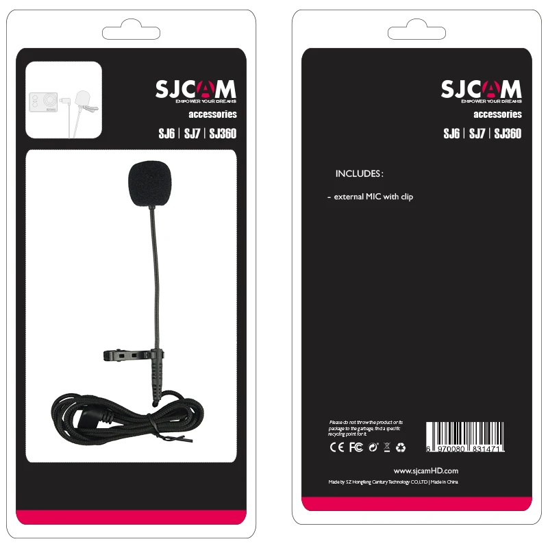 Оригинальный SJCAM sj6 sj7 sj360 внешний микрофон Микрофон для Легенда/sj7 Star/sj360 Спорт