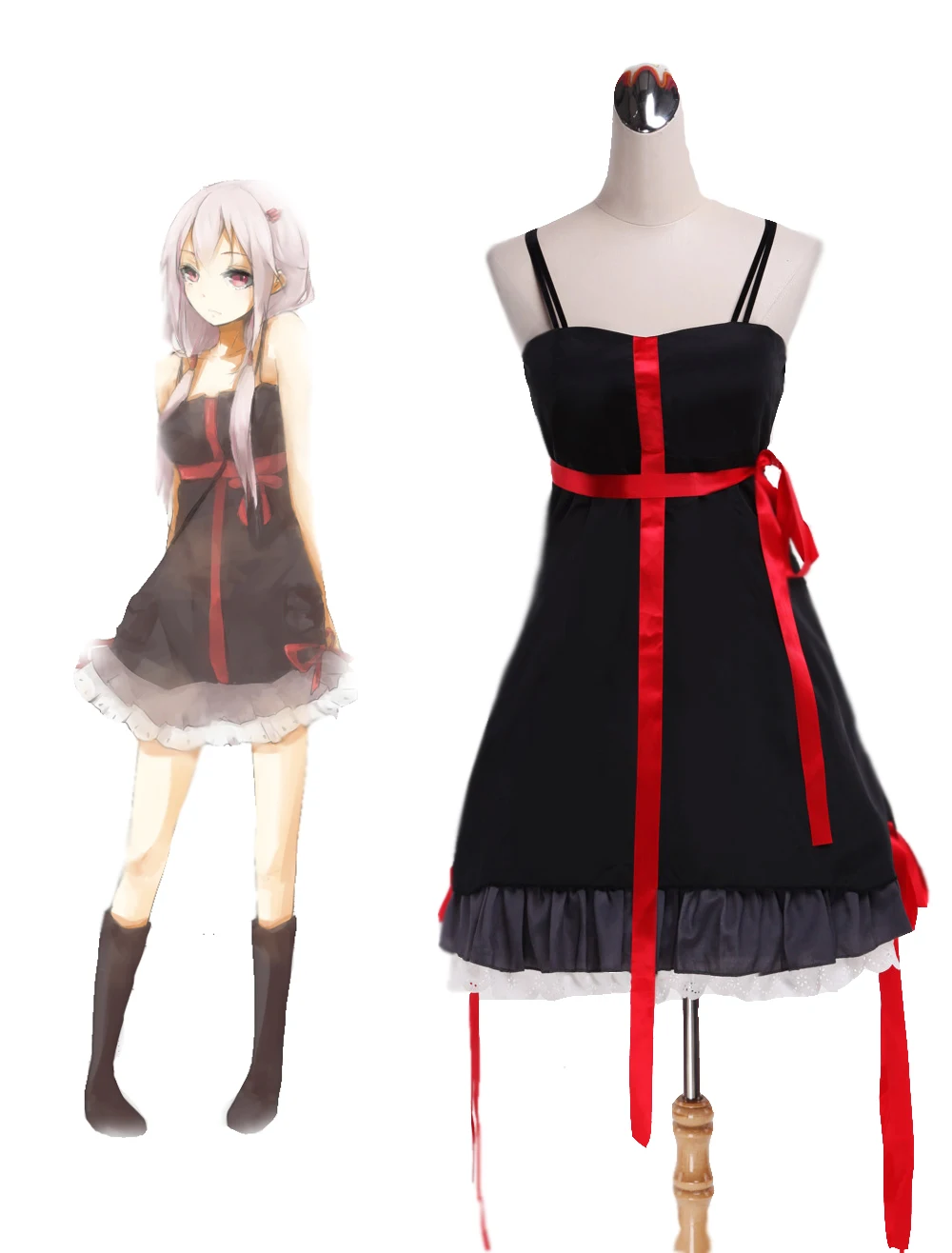 Костюм для косплея Виная Корона Yuzuriha Inori черное платье|cosplay costume|dress cosplayguilty crown |