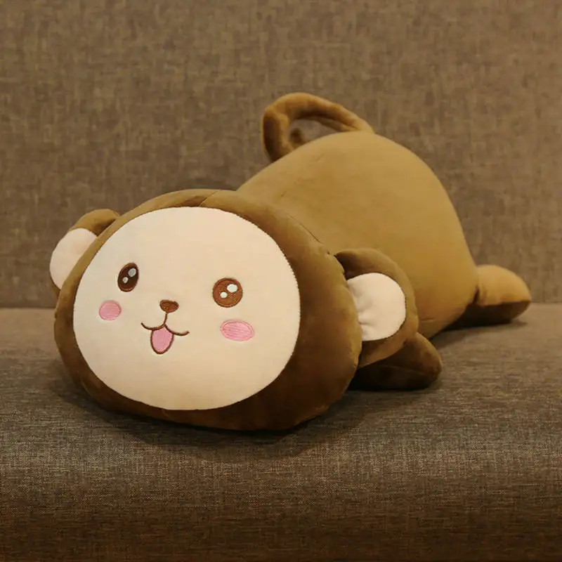 monkey Supe Мягкая Милая панда коричневый медведь Кот Кролик плюшевая игрушка хомяк чучела аниме фигурка мультфильм Подушка для ребенка подарок игрушка для малыша для девушки - Цвет: monkey