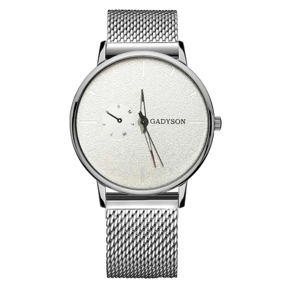 

Fashion Men Stainless Steel Mesh Strap Color Splice Analog Quartz Wrist Watch New