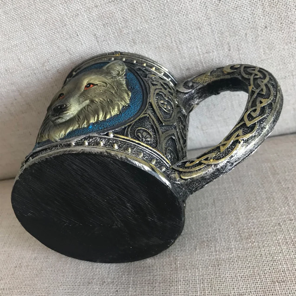 Кофейная кружка игристое пиво животное волк король Танкард чашка из нержавеющей