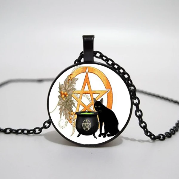 Wicca Cat ожерелье пентаграмма кулон Ювелирные изделия котенок животное ювелирные с