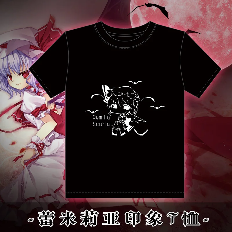 Аниме футболка TouHou Project Remilia Scarlet унисекс летняя хлопковая с коротким рукавом топы