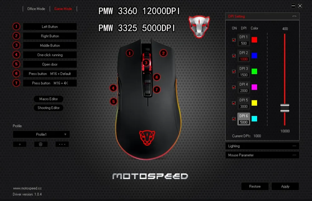 Motospeed V70 проводная USB PUBG игровая мышь PMW3325/3360 5000/12000 dpi RGB светодиодный мышь с подсветкой геймерская оптическая для игры PUBG/FPS