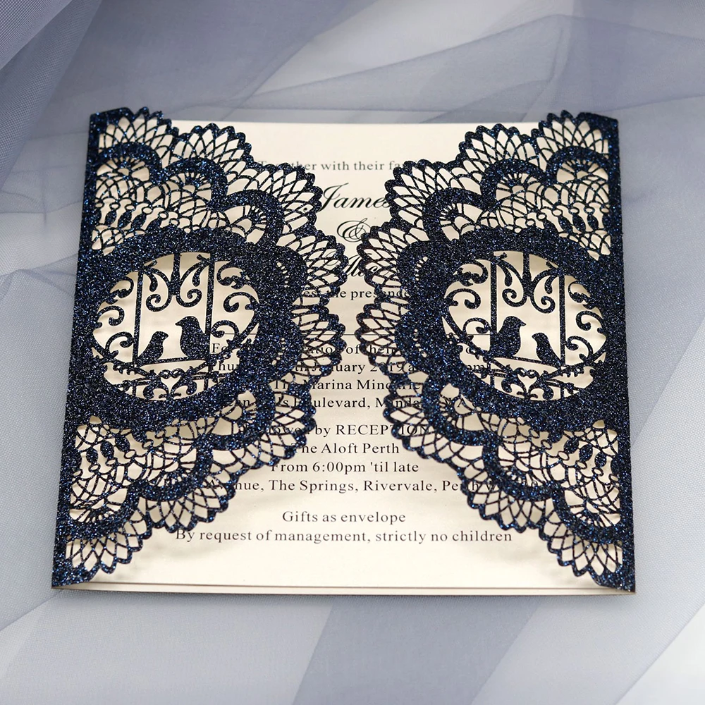 10 шт. лазерная резка приглашения в виде бабочки комплекты открыток лента с бантом