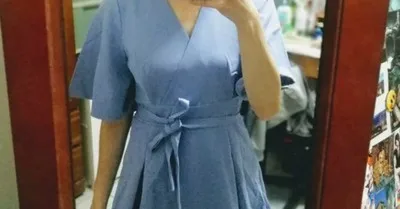 Lady New Fashion Dresses Women Solid Color Elegant V-neck Short Flare Sleeves High Waist Slim Elegant Female Vestidos B903