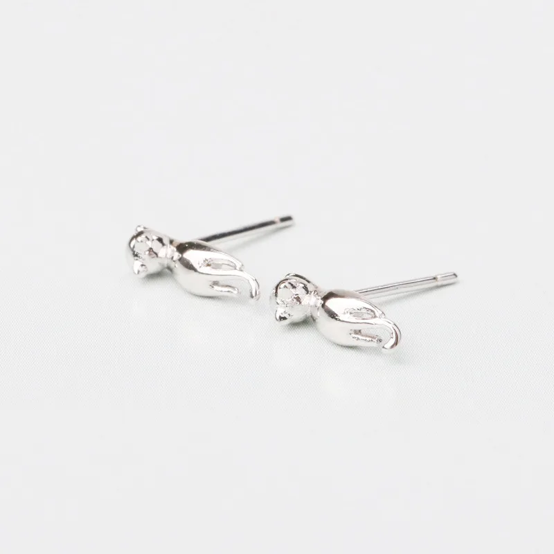 FENGLI Lovely Cat 2 Style Stud Earring for Women Romantic Personality Animal Shape Earrings Lady Jewelry boucle d'oreille | Украшения и