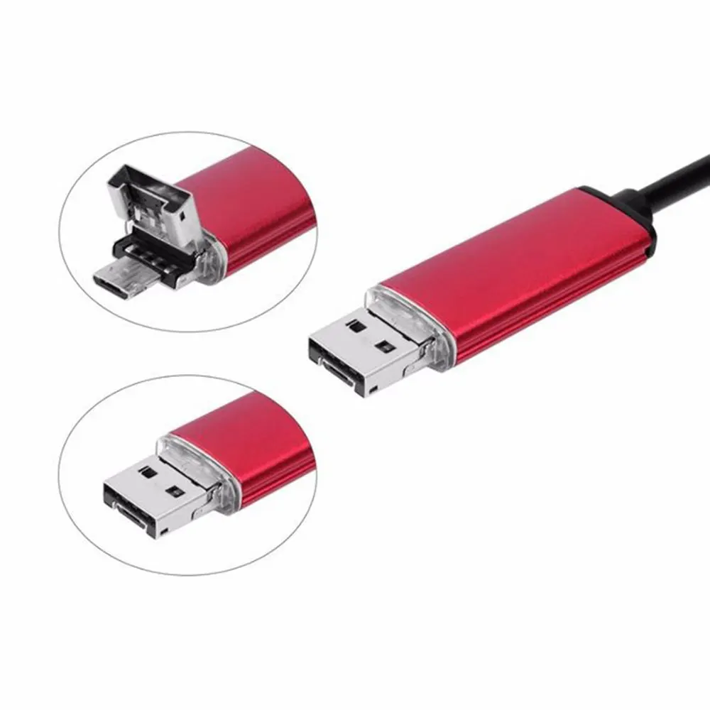 1 шт. 2 в 1 USB эндоскоп 7 мм 10 м 2MP бороскоп кабель зонд водонепроницаемый осмотр бороскоп 6 светодиодов USB провод змеиная трубка камера