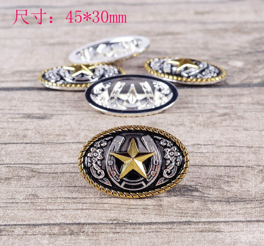 5 шт. 45*30 мм западные Техасские золотые серебряные ковбойские подковы COWGIRL