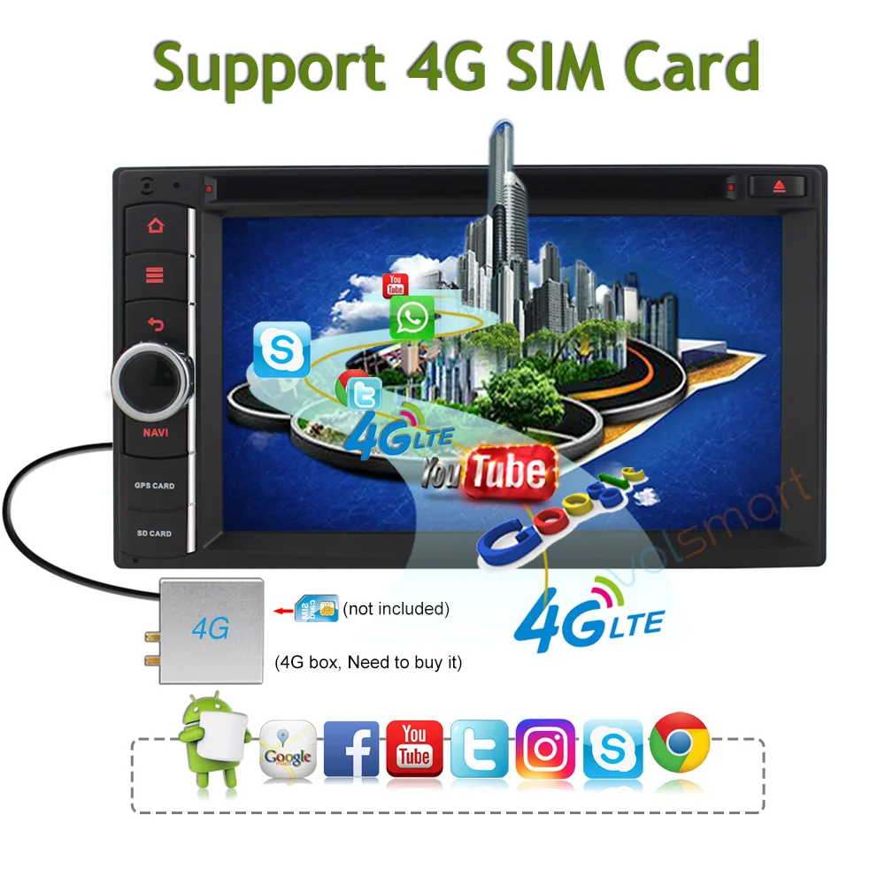Volsmart Окта основные 2 ГБ RAM 32 ROM Android 6.0.1 2Din универсальный Игрок Автомобиля DVD GPS Радио