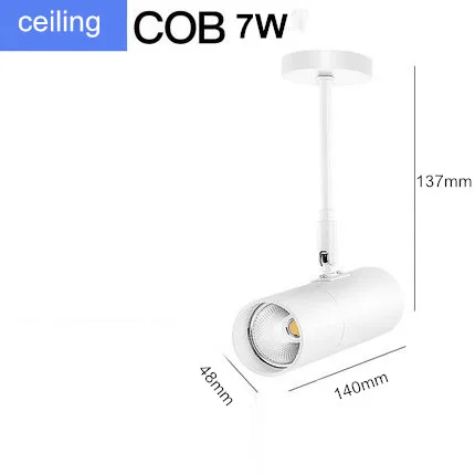 7W ceiling mounted Современные светодиодные потолочные лампы на 360 градусов вращающийся COB фоновый Точечный светильник фойе рельсовая лампа Потолочные светильники Светильник ing - Цвет корпуса: 7W ceiling mounted