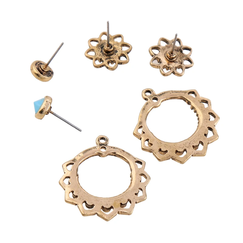 Выдолбленные геометрические хрустальные цветы голубая серьга интернет магазины